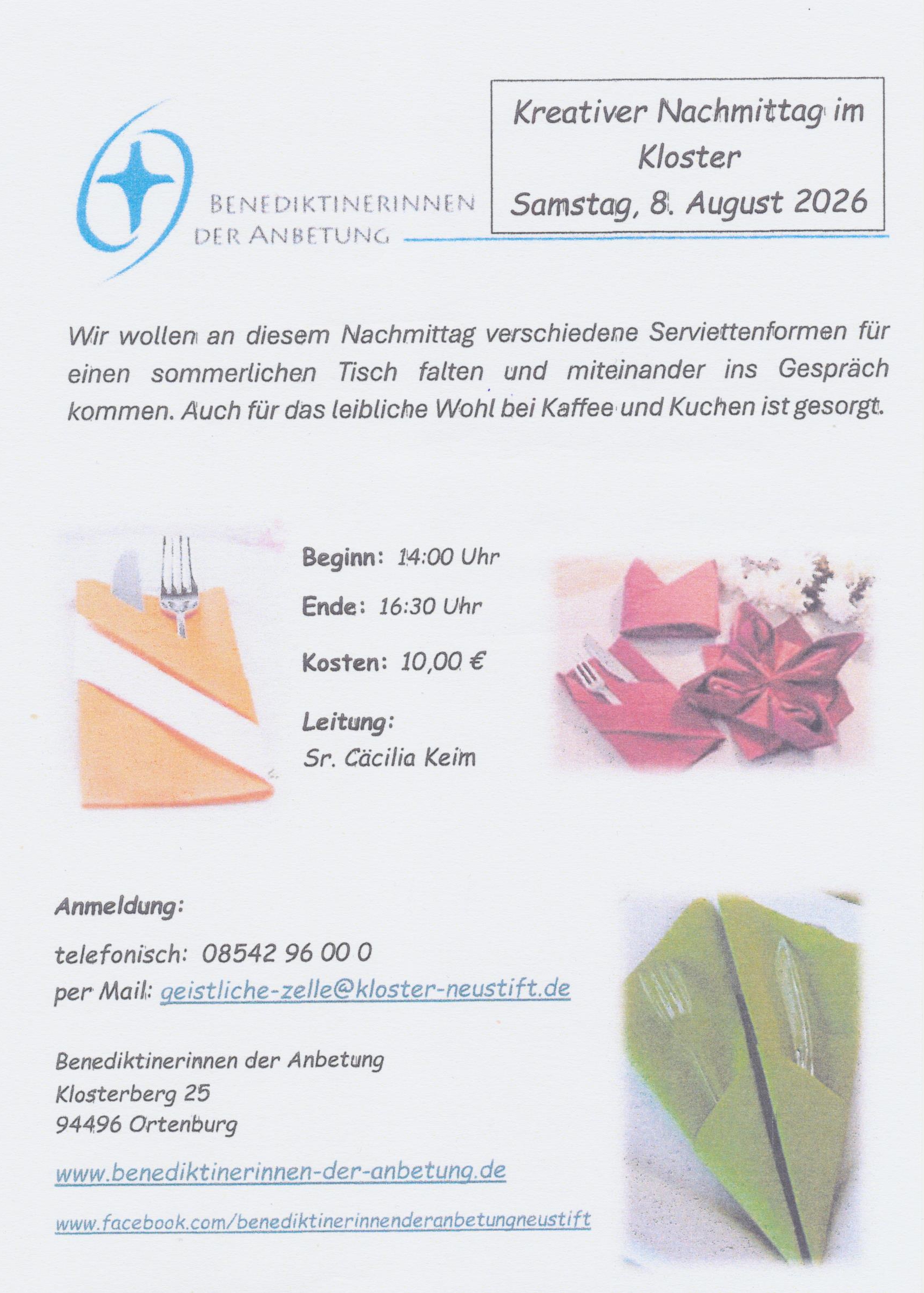 2026 08 08 Kreativ Nachmittag Sr. Cäcilia